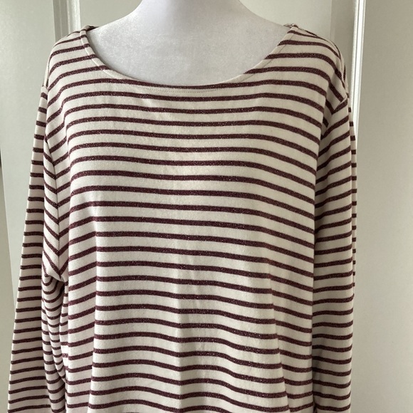 Cj banks 2X top stripes pockets white purple crewneck - Picture 7 of 10